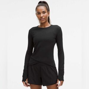 Lululemon Rulu Gathered-Waist Long-Sleeve Running Top